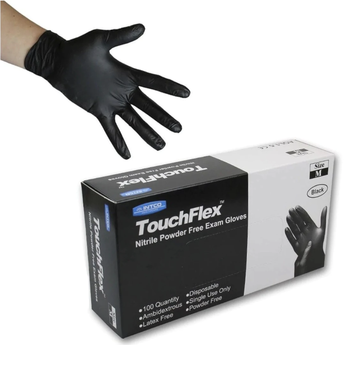 TouchFlex Black Nitrile Gloves